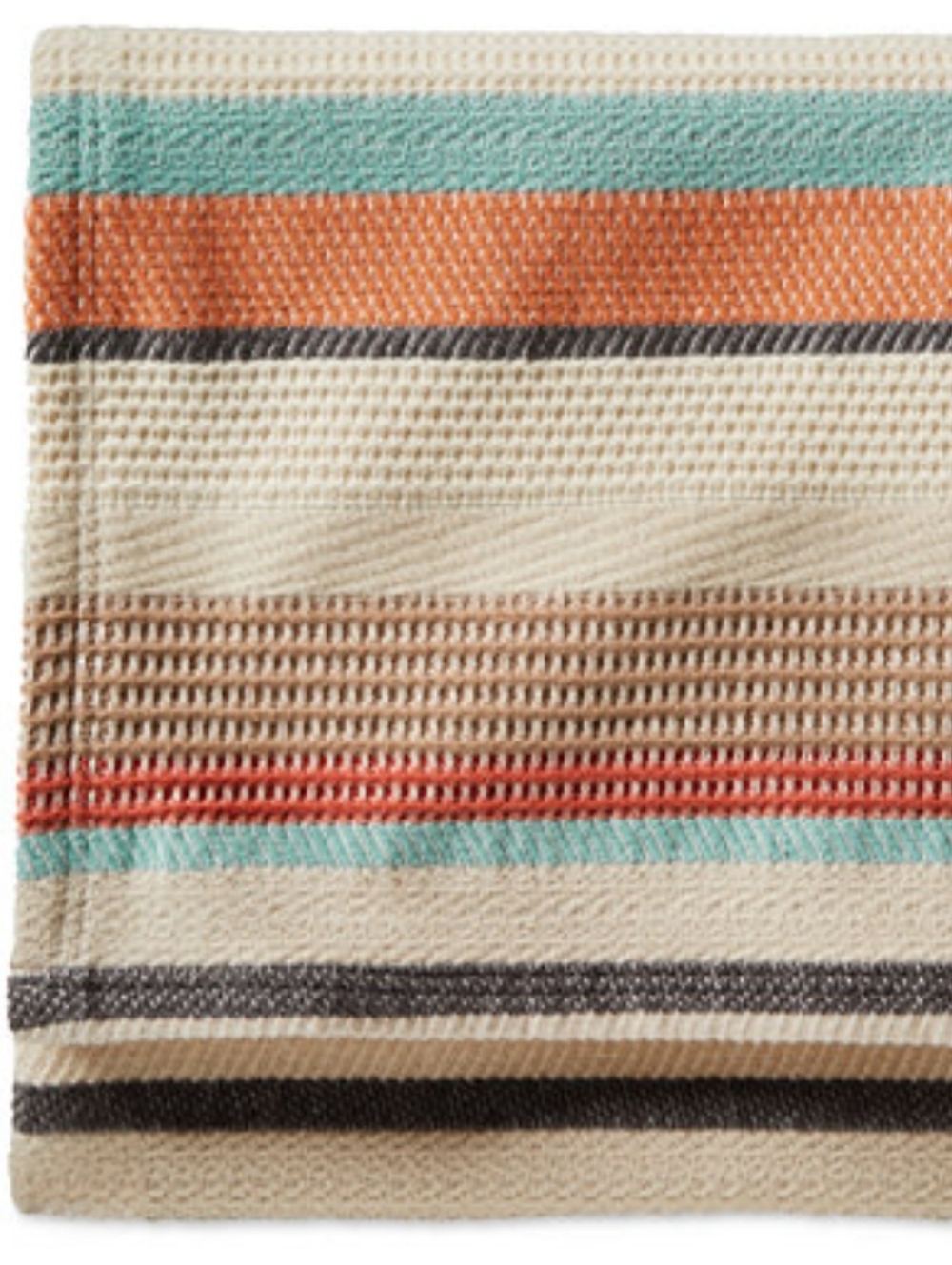 PENDLETON Chimayo Jacquard Wool/Cotton Blend Throw Blanket Coral